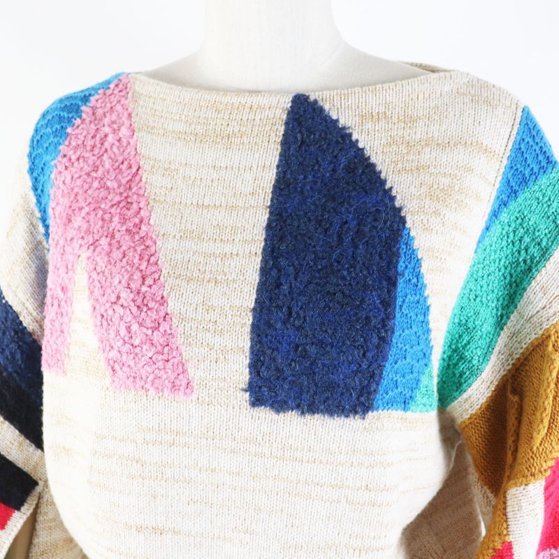 CHANEL 19A P61696 Cashmere With Coco Mark Plate Design Sleeve Long Sleeve Knit