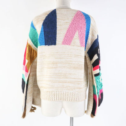 CHANEL 19A P61696 Cashmere With Coco Mark Plate Design Sleeve Long Sleeve Knit