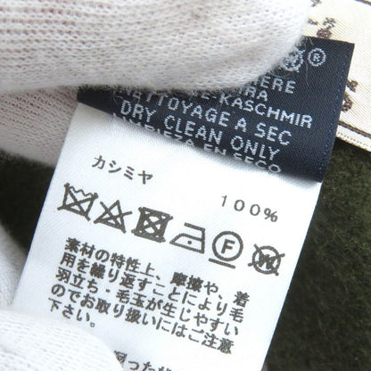 Hermes Back To School 100% Cashmere Checkered Logo Embroidery Fringe Scarf Red