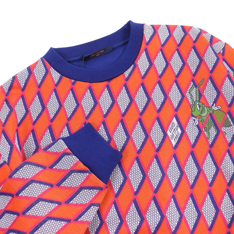 Louis Vuitton 22AW 100% Cotton Diamond Damier Total Pattern Long Sleeve Knit