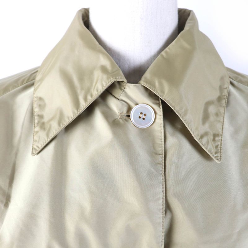 Prada 2021 292024 Re-nylon Nylon Long Length Coat Beige 38 With Hanger And