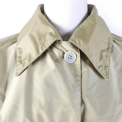 Prada 2021 292024 Re-nylon Nylon Long Length Coat Beige 38 With Hanger And