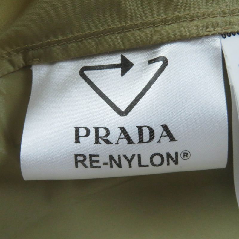 Prada 2021 292024 Re-nylon Nylon Long Length Coat Beige 38 With Hanger And