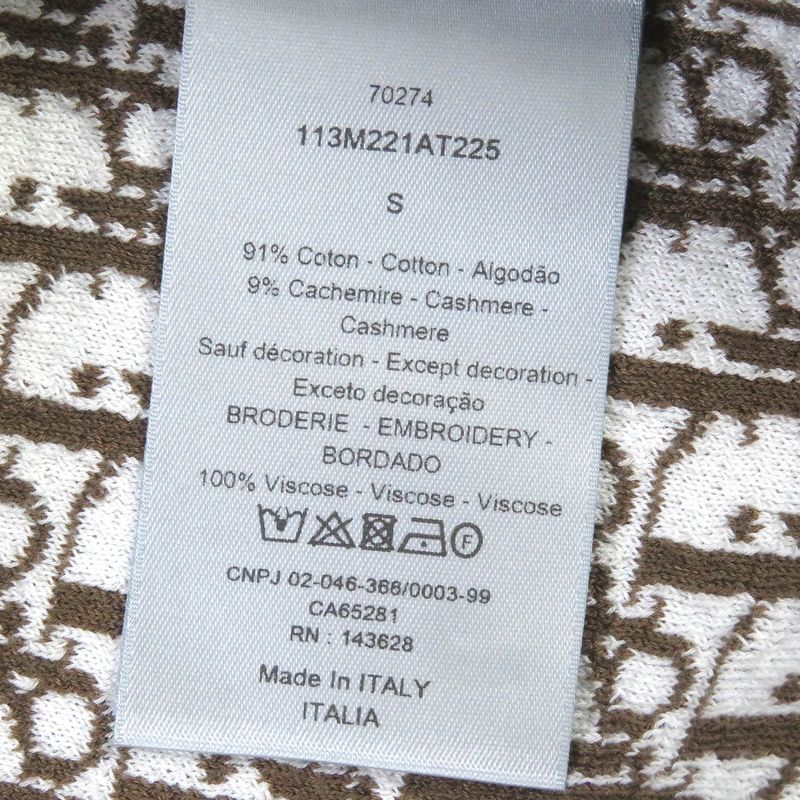 DIOR Homme 21AW 113m221at225 Cashmere Blend Oblique Back Full Pattern Logo