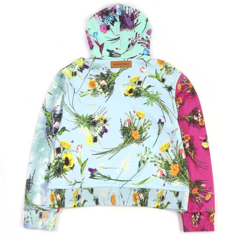 Louis Vuitton 20SS 100% Cotton Inside Out Lined Printed Flower Hoodie Pullover