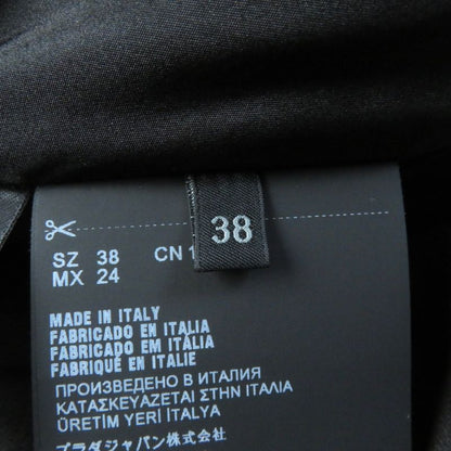 Prada 2020 P3c98 100% Silk Zip Up Long Sleeve Balloon Long Dress Black 38 Made