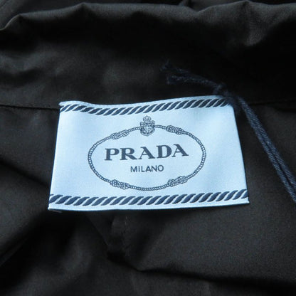 Prada 2020 P3c98 100% Silk Zip Up Long Sleeve Balloon Long Dress Black 38 Made