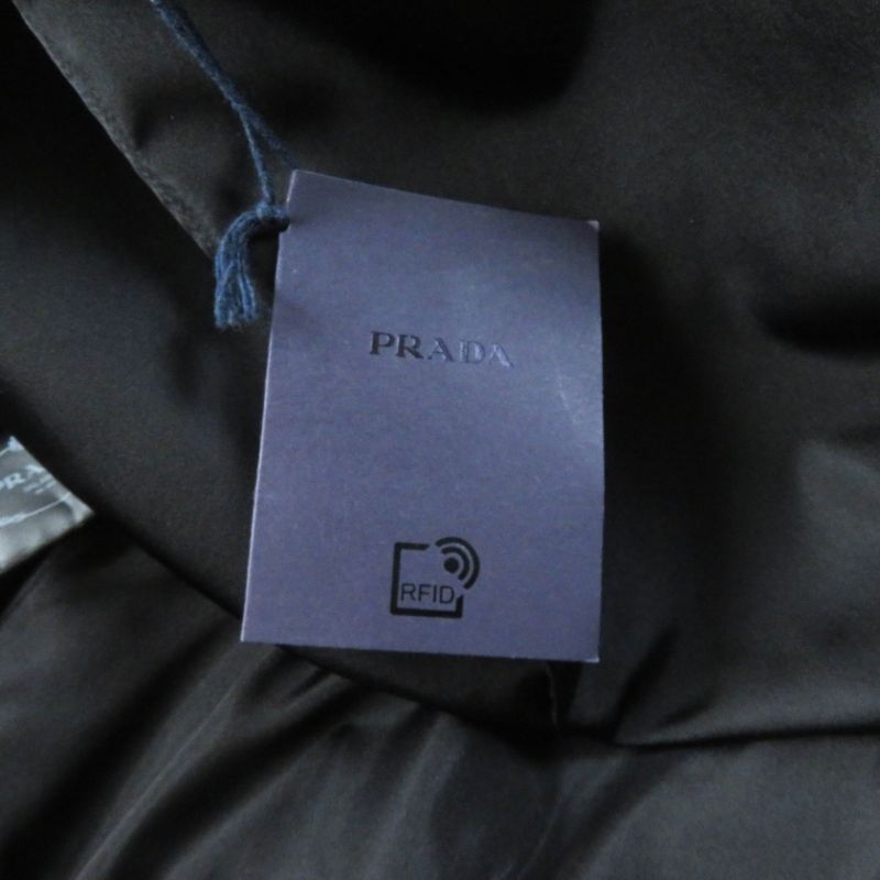 Prada 2020 P3c98 100% Silk Zip Up Long Sleeve Balloon Long Dress Black 38 Made