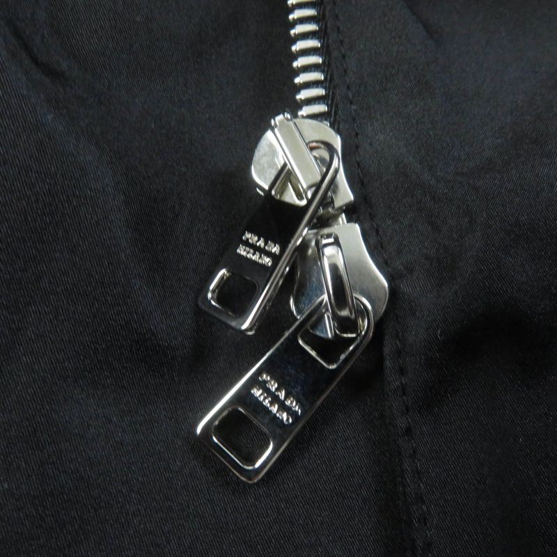 Prada 2020 P3c98 100% Silk Zip Up Long Sleeve Balloon Long Dress Black 38 Made