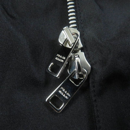 Prada 2020 P3c98 100% Silk Zip Up Long Sleeve Balloon Long Dress Black 38 Made