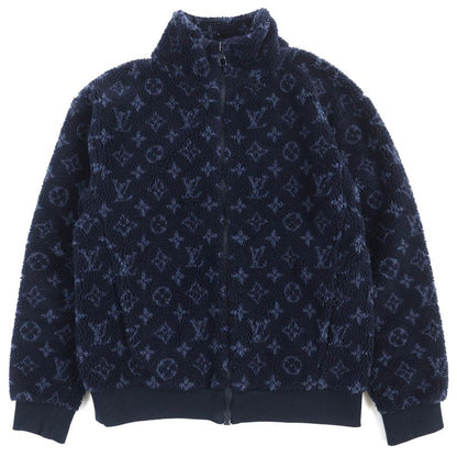 Louis Vuitton 21SS Monogram Jacquard Fleece Jacket Blouson Navy Blue S Made In