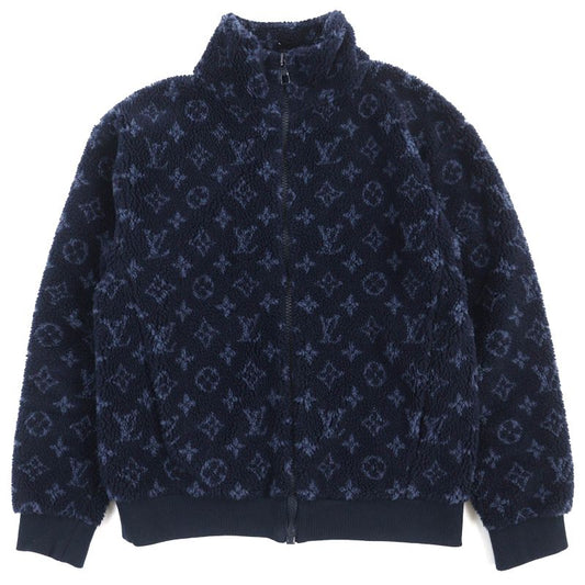 Louis Vuitton 21SS Monogram Jacquard Fleece Jacket Blouson Navy Blue S Made In