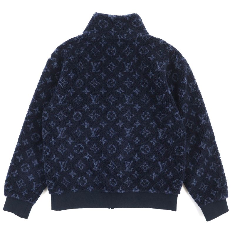Louis Vuitton 21SS Monogram Jacquard Fleece Jacket Blouson Navy Blue S Made In
