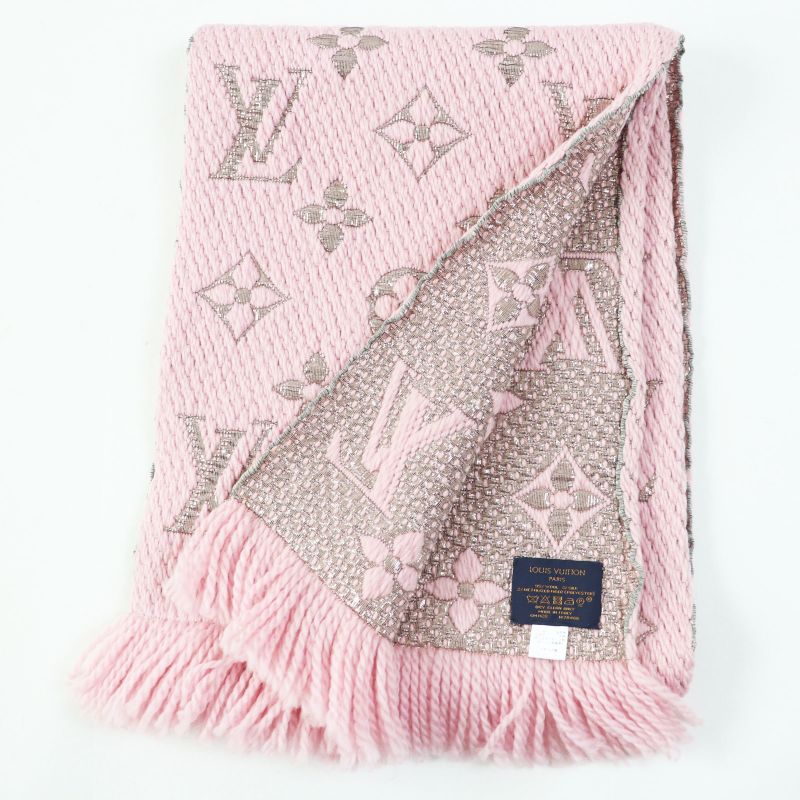 Louis Vuitton M70466 Logomania Wool Silk Rose Ballerine Monogram Pattern Scarf