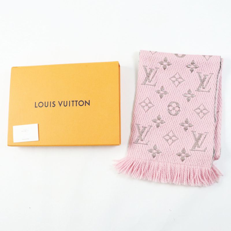 Louis Vuitton M70466 Logomania Wool Silk Rose Ballerine Monogram Pattern Scarf