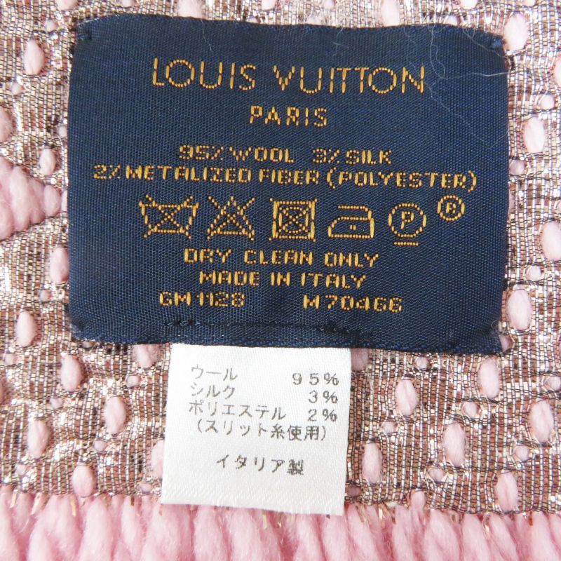 Louis Vuitton M70466 Logomania Wool Silk Rose Ballerine Monogram Pattern Scarf