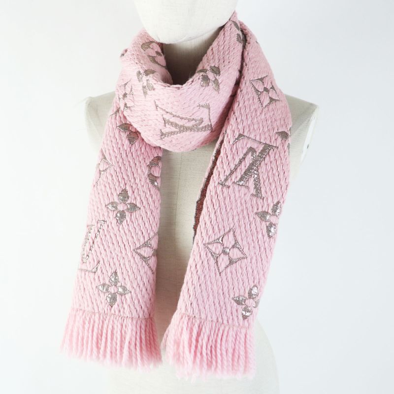 Louis Vuitton M70466 Logomania Wool Silk Rose Ballerine Monogram Pattern Scarf