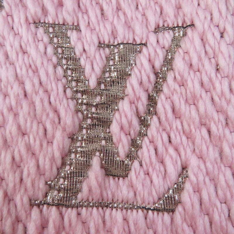 Louis Vuitton M70466 Logomania Wool Silk Rose Ballerine Monogram Pattern Scarf