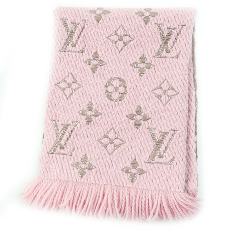 Louis Vuitton M70466 Logomania Wool Silk Rose Ballerine Monogram Pattern Scarf