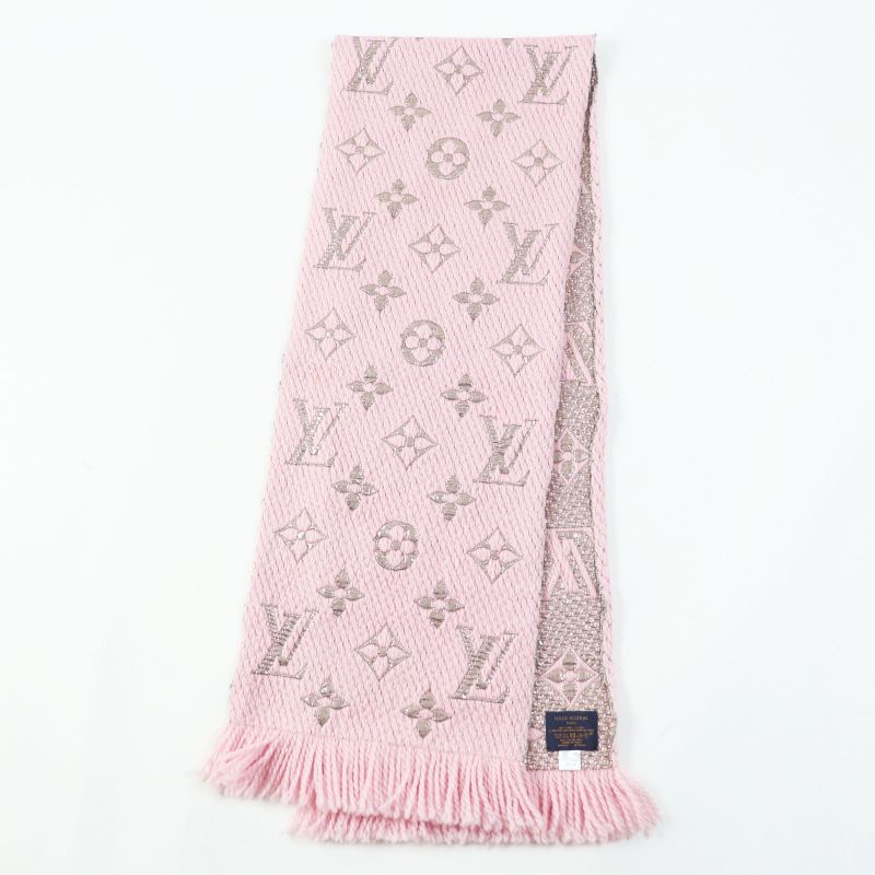Louis Vuitton M70466 Logomania Wool Silk Rose Ballerine Monogram Pattern Scarf