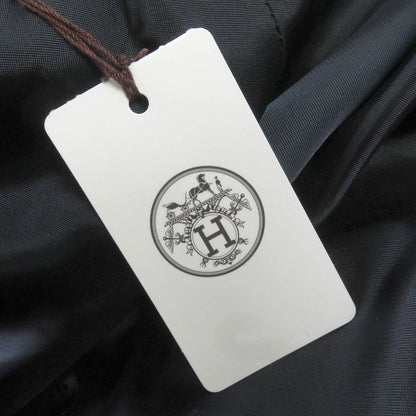 Hermes 20AW 100% Wool Full Logo On The Back Padded Chester Coat Navy 50 Made In