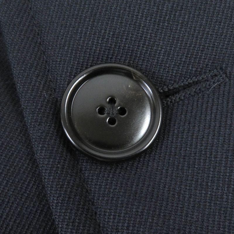 Hermes 20AW 100% Wool Full Logo On The Back Padded Chester Coat Navy 50 Made In