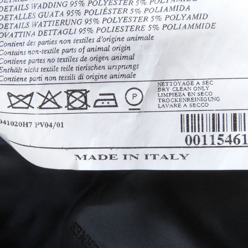 Hermes 20AW 100% Wool Full Logo On The Back Padded Chester Coat Navy 50 Made In