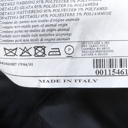 Hermes 20AW 100% Wool Full Logo On The Back Padded Chester Coat Navy 50 Made In