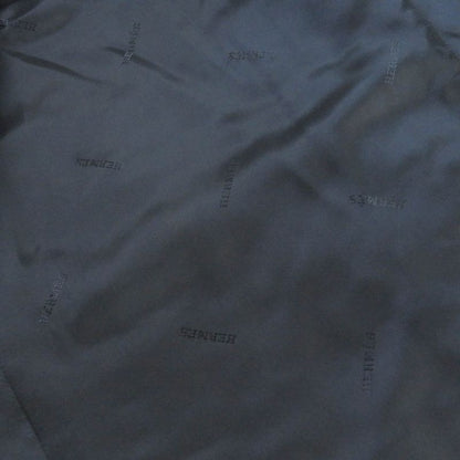 Hermes 20AW 100% Wool Full Logo On The Back Padded Chester Coat Navy 50 Made In