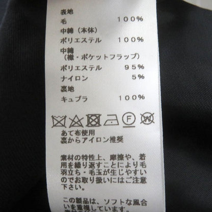 Hermes 20AW 100% Wool Full Logo On The Back Padded Chester Coat Navy 50 Made In