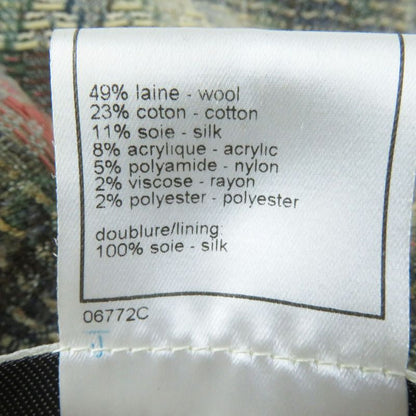 CHANEL Vintage 98P P10460 Wool Silk Blend Coco Mark Button Double Breasted