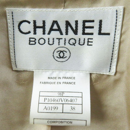 CHANEL Vintage 98P P10460 Wool Silk Blend Coco Mark Button Double Breasted