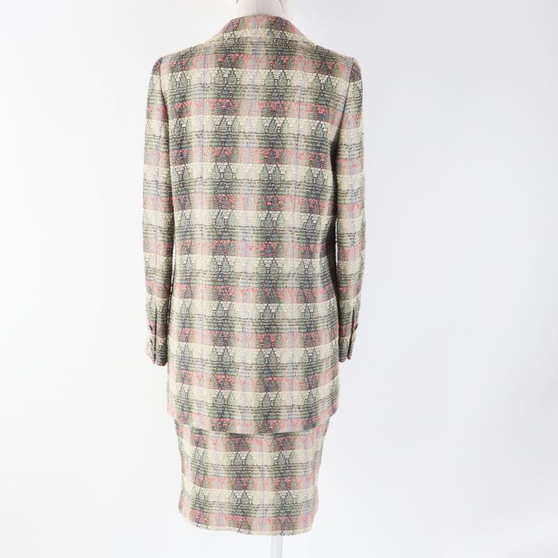 CHANEL Vintage 98P P10460 Wool Silk Blend Coco Mark Button Double Breasted