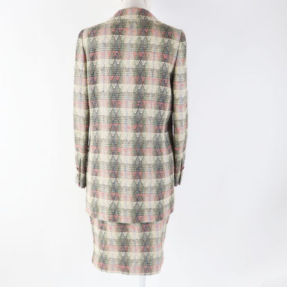 CHANEL Vintage 98P P10460 Wool Silk Blend Coco Mark Button Double Breasted