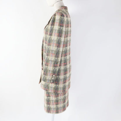 CHANEL Vintage 98P P10460 Wool Silk Blend Coco Mark Button Double Breasted