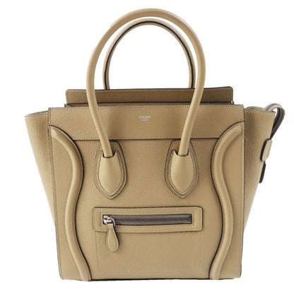 Celine 18979 Luggage Micro Shopper Dune (beige) Drummed Calfskin Handbag Made