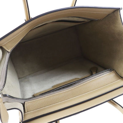 Celine 18979 Luggage Micro Shopper Dune (beige) Drummed Calfskin Handbag Made