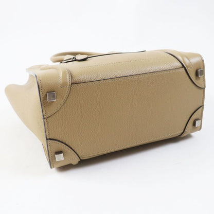 Celine 18979 Luggage Micro Shopper Dune (beige) Drummed Calfskin Handbag Made