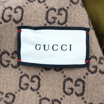 Gucci 598710 GG Jacquard Melton Walnut Buttons Long Length Chester Coat Beige