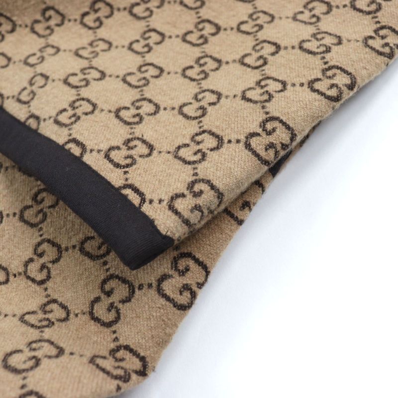 Gucci 598710 GG Jacquard Melton Walnut Buttons Long Length Chester Coat Beige