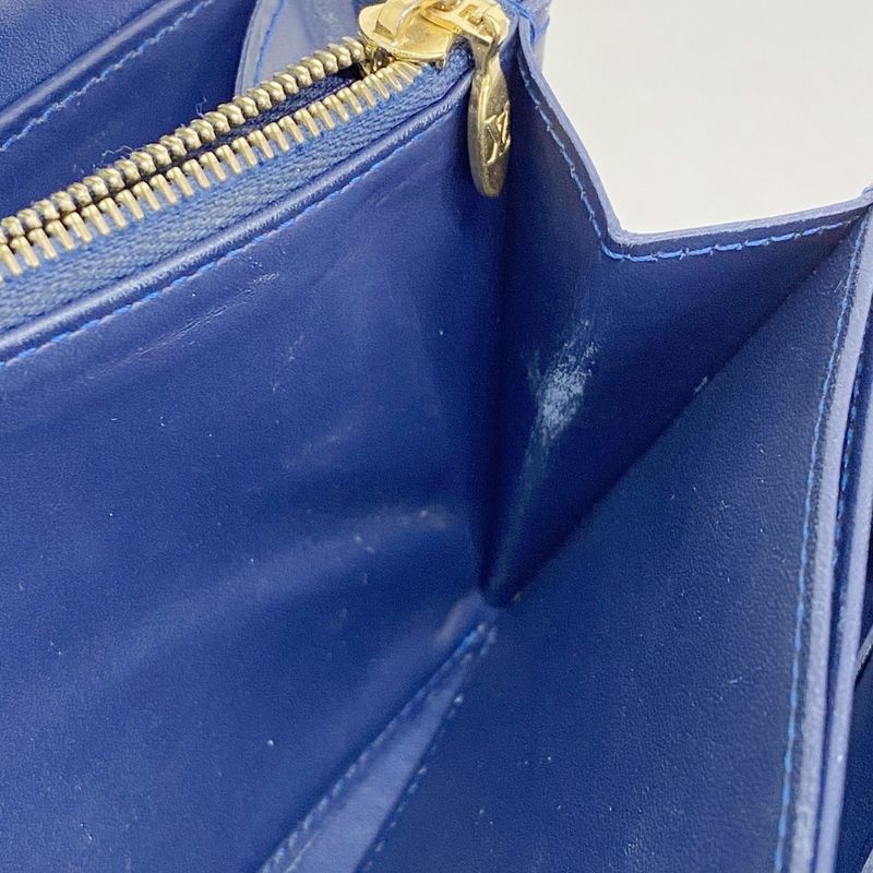 Louis Vuitton Vernis Long Wallet Vernis Ikat Flower M90018 Grand Blue Ladies