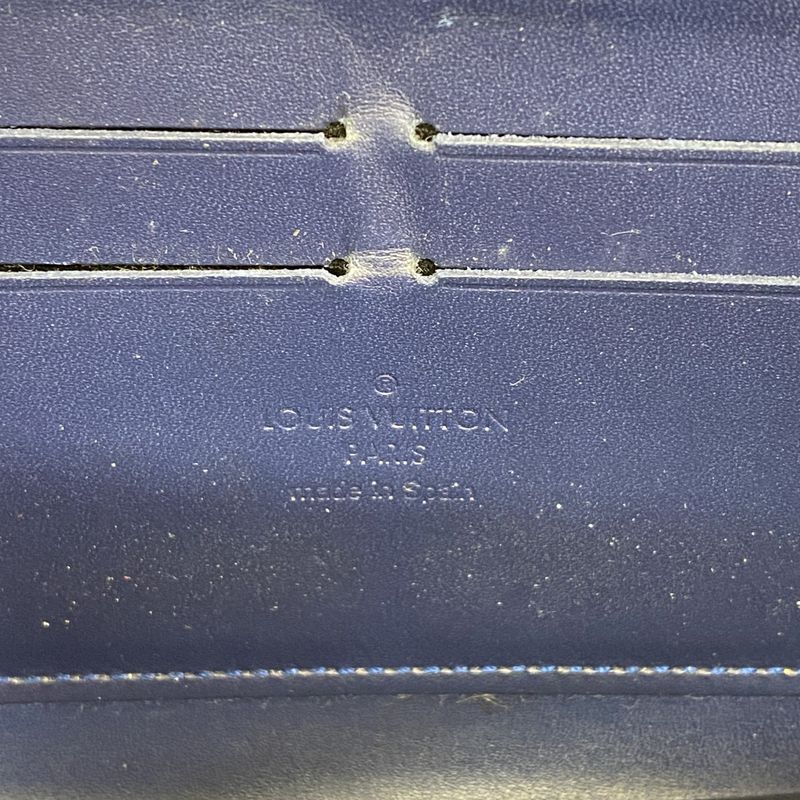 Louis Vuitton Vernis Long Wallet Vernis Ikat Flower M90018 Grand Blue Ladies