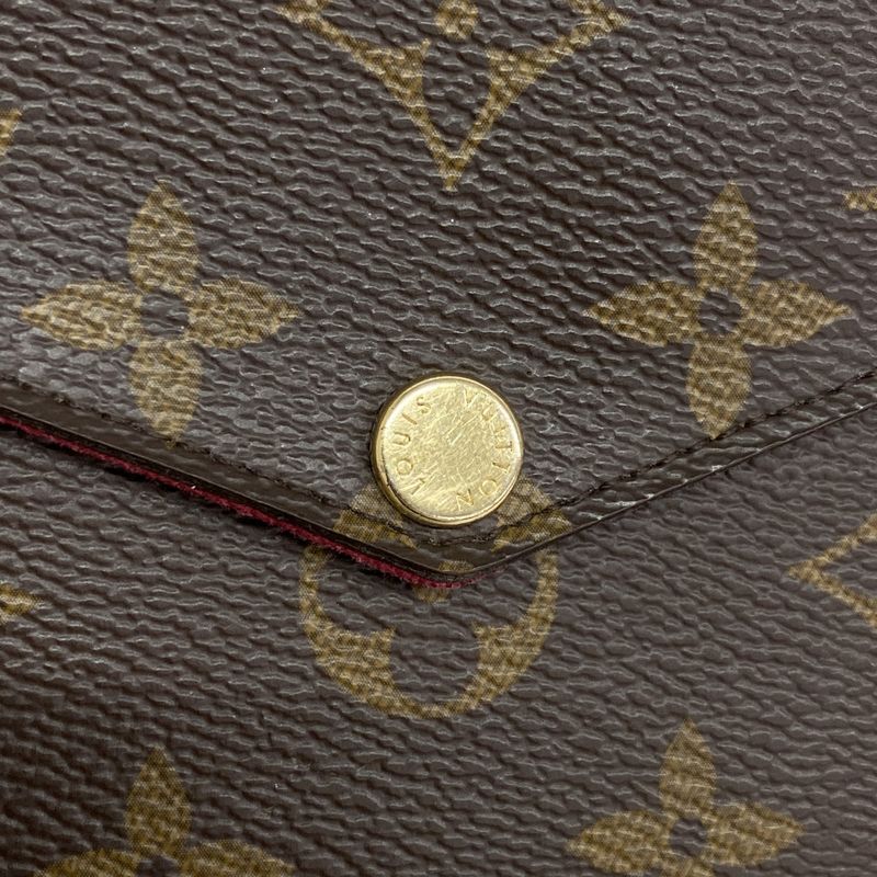 Louis Vuitton Shoulder Wallet Monogram Pochette Felicie M81896 Brown Fuchsia