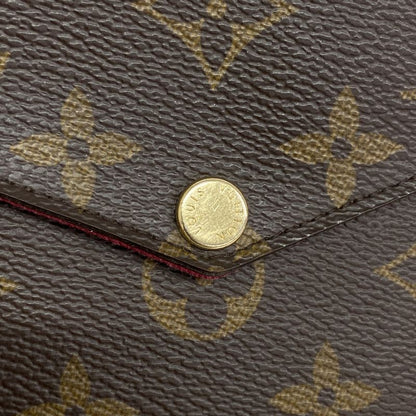 Louis Vuitton Shoulder Wallet Monogram Pochette Felicie M81896 Brown Fuchsia