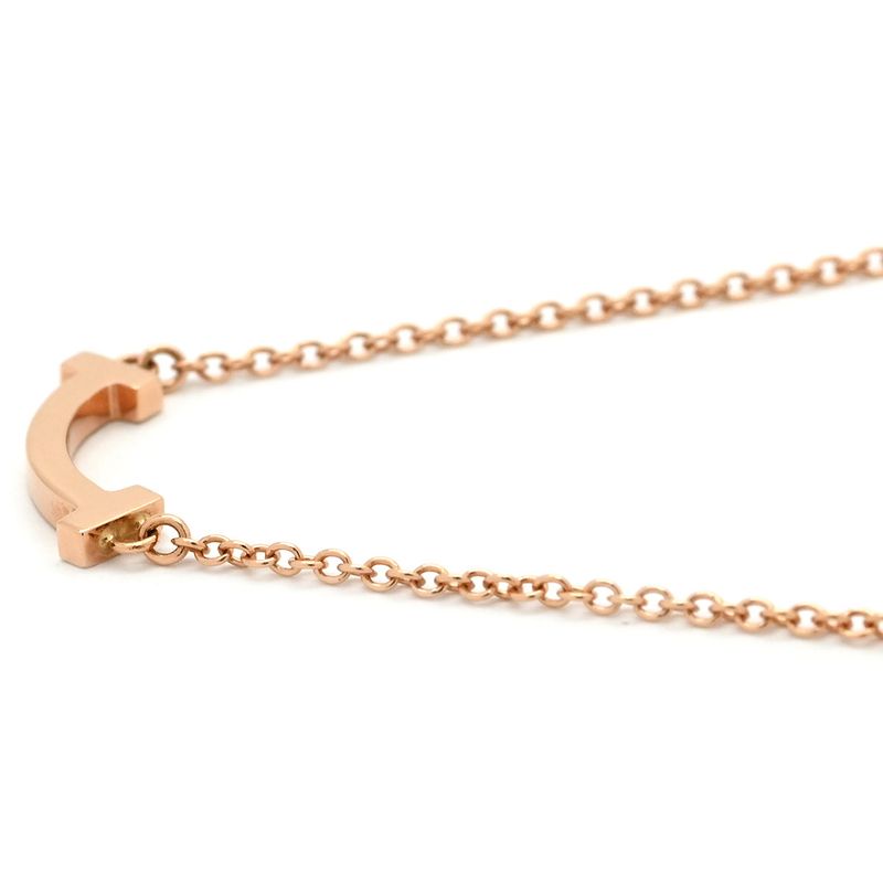 Tiffany & Co Tiffany & Co Necklace T Smile Mini Pendant 18k Pink Gold Rose Gold