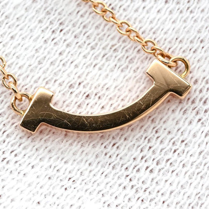 Tiffany & Co Tiffany & Co Necklace T Smile Mini Pendant 18k Pink Gold Rose Gold