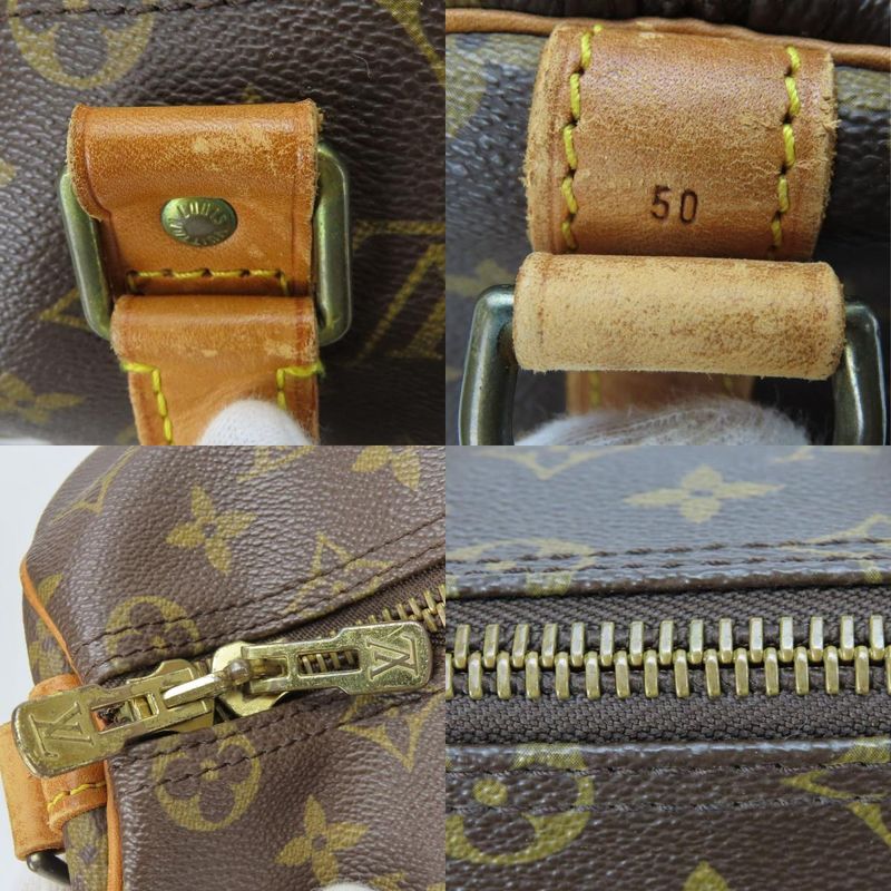 Louis Vuitton Keepall Bandoliere 50 M41416 Monogram Nubuck Brown 2WAY Crossbody