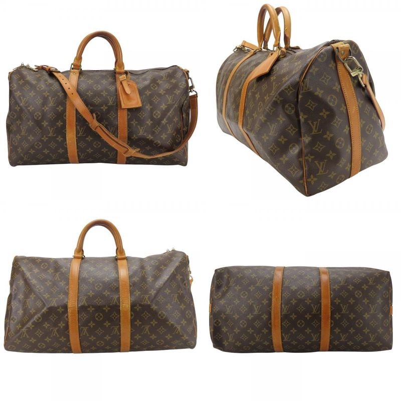 Louis Vuitton Keepall Bandoliere 50 M41416 Monogram Nubuck Brown 2WAY Crossbody