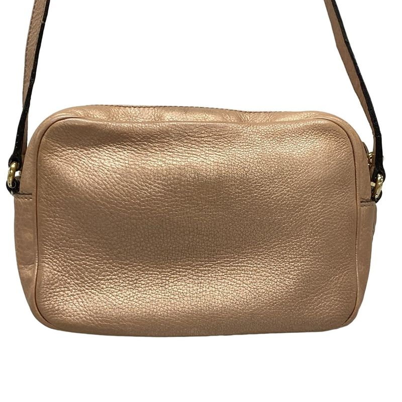 Gucci Shoulder Bag Soho 308364 Metallic Pink Tassels Leather