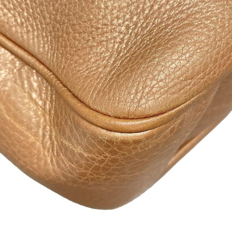 Gucci Shoulder Bag Soho 308364 Metallic Pink Tassels Leather